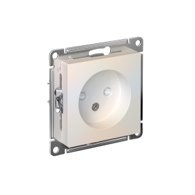 Systeme Electric AtlasDesign Жемчуг Розетка б/з со шторками, 16А, механизм