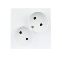 Simon 24 Белая Розетка двойная 2К без защитных шторок