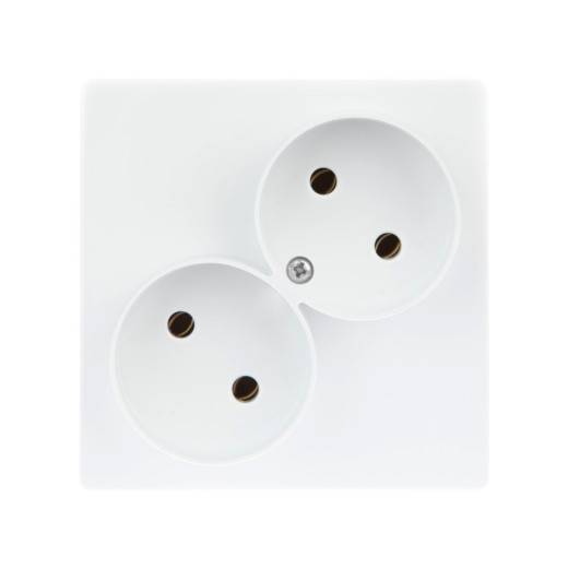 Розетка двойная 2К без защитных шторок, белый