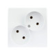 Розетка двойная 2К без защитных шторок, белый