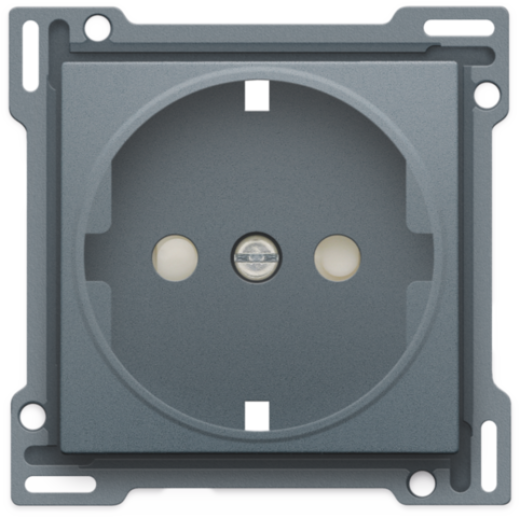 Накладка розетки с шт., с/з, свинцово-серый