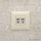 Компьютерная розетка RJ-45 в стену, кат.5e двойная экранированная, Avanti, ванильная дымка