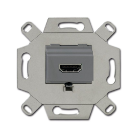 ABB BJE Мех Механизм HDMI-розетки/разъёма, HDMI-type A, Full HD, 20 полюсов, цвет серый