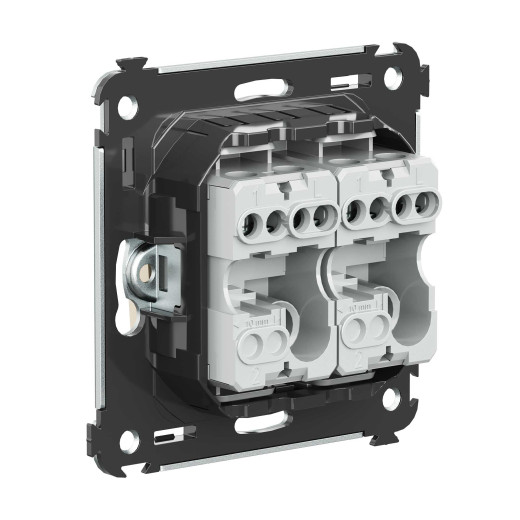 Выключатель двухклавишный в стену, Avanti, ванильная дымка