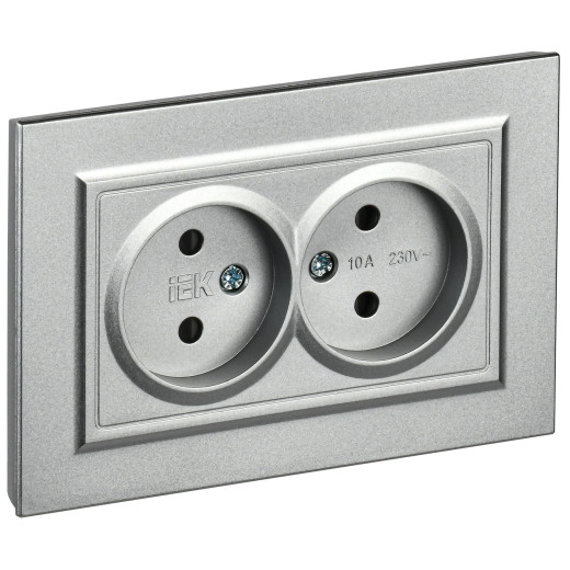 BRITE Роз. 2-я без з/к с з/ш 10А в сб. РСш12-2-БрА алюм. IEK