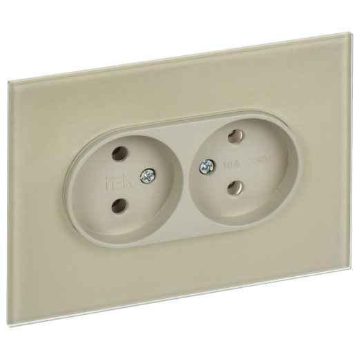 SKANDY Роз. 2-я без з/к/ш стекло 10А SK-R03B беж. IEK