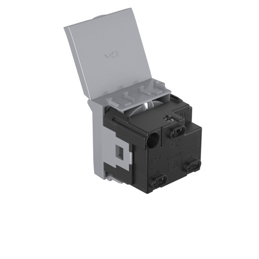 Розетка с крышкой модульная, 2P+E, с з/ш, Avanti, закаленная сталь, 2 модуля