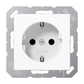 JUNG A 500 Белая Розетка с/з безвинт. зажим