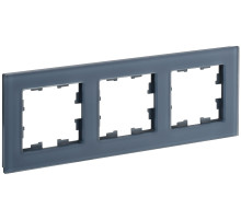 IEK BRITE DECOR Маренго матовый стекло Рамка 3-мест. РУ-3-2-Бр