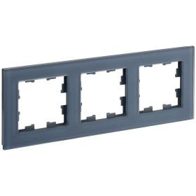 IEK BRITE DECOR Маренго матовый стекло Рамка 3-мест. РУ-3-2-Бр