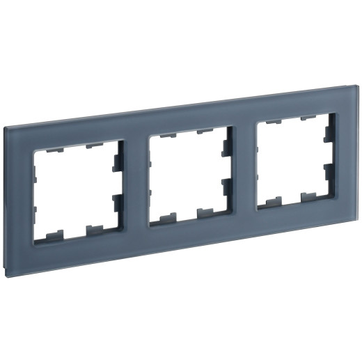 BRITE Рамка 3-мест. РУ-3-2-Бр стекло маренго матовый IEK