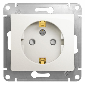 Systeme Electric Glossa Перламутр Розетка с/з со шторками, 16А