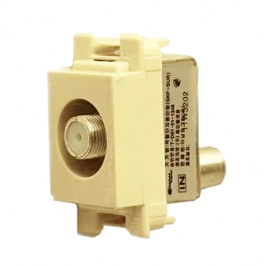 70W/Zunis Беж Вставка розетки ТВ, проходной (1 модуль)