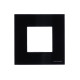 Рамка 1-постовая, 2-модульная, серия Zenit, стекло чёрное