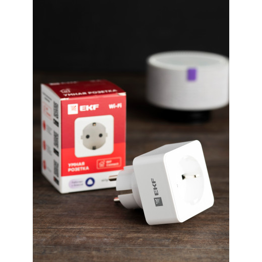 Умная розетка EKF Сonnect Wi-Fi белая