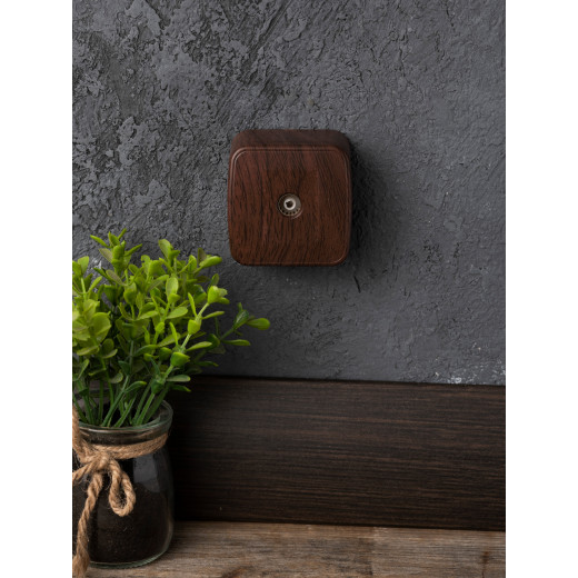 Розетка TV 1-местная ОП Минск 75Ом 5-862МГц тёмное дерево EKF