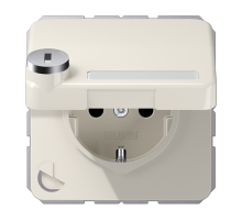 JUNG SCHUKO Steckd.m.Klappd.Schloss, слоновая кость