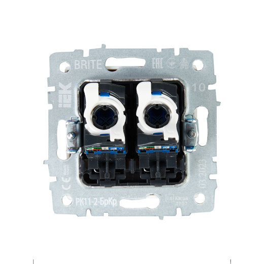 BRITE Роз. комп. 2-ая RJ45 кат.6 РК11-2-БрКр беж. IEK