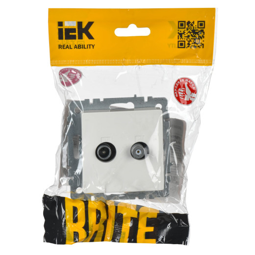 BRITE Роз. двойная TV+SAT РТВ/РСп12-БрБ бел. IEK