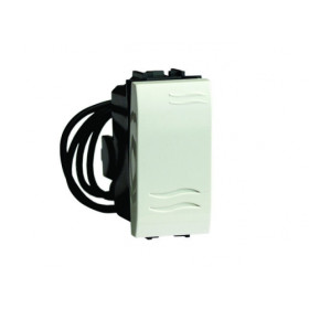 DKC Brava Выключатель типа кнопка с подсветкой, черный, 1мод.