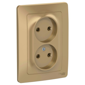 Systeme Electric Blanca внутр Титан Розетка 2-ая б/з без шторок, 16А, 250В