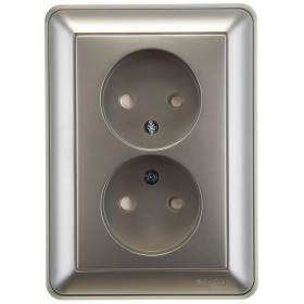 Systeme Electric Wessen 59 Шампань Розетка 2-ая б/з (в сборе, с рамкой)