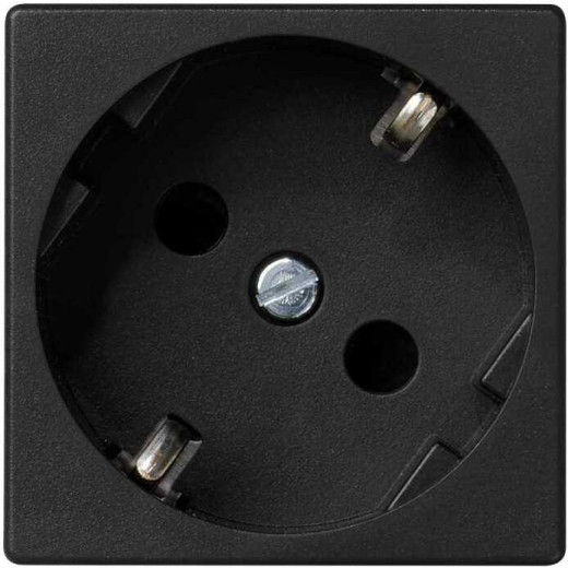 Simon Розетка 2к+з Schuko, 45х45мм Графит