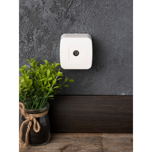 Минск Розетка TV 1-местная ОП 75Ом 5-862МГц белая EKF Basic