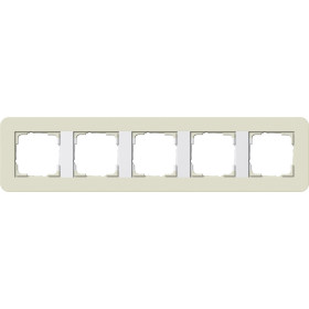 Gira E3 Песочный/Белый глянцевый Рамка 5-ая