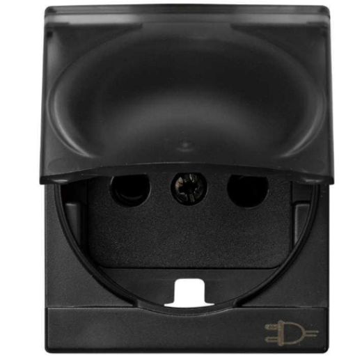 Simon 82 Графит Накладка со шторками и крышкой для 75432-, 75464-69