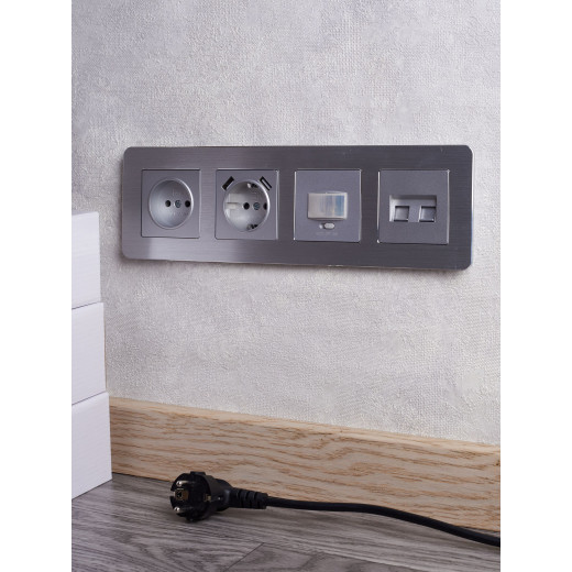 BRITE Рамка 4-мест. РУ-4-1-Бр металл алюм. RE AL IEK