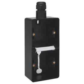 Niko Hydro Черный Рамка на 2 поста, вертик, 1 вход M20, с каб/вводом