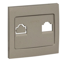 EKF PROxima Валенсия лицевая панель розетки Phone 1-местная кашемир.