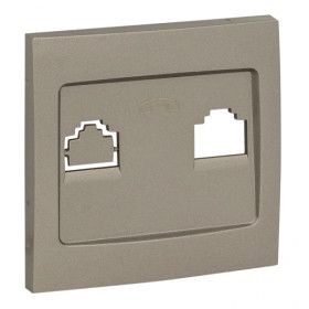 EKF PROxima Валенсия лицевая панель розетки Phone 1-местная кашемир.