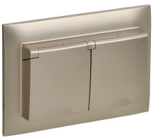 IEK SKANDY Шампань Розетка 2-ая с/з с крышкой 16А в сборе IP44 SK-R12Sh