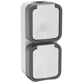 IEK TORS Розетка 2-ая с з/к кр. верт. 16А IP55 TS232 белый