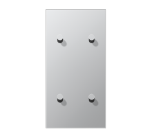 JUNG LS1912 Алюминий Центральная плата, 2 поста, для вертикальной установки, тумблеры 2+2,конус; метал. исполнение