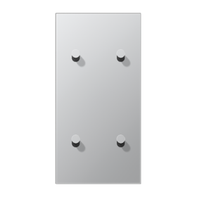 JUNG LS1912 Алюминий Центральная плата, 2 поста, для вертикальной установки, тумблеры 2+2,конус; метал. исполнение