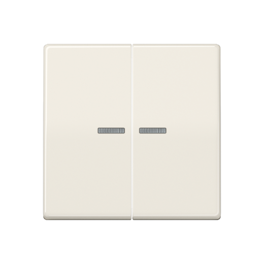 Клавиши для сдвоенного выключателя с окошком для подсветки, термопласт, слоновая кость