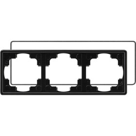 Gira S-Color Черный Рамка 3-ая с уплотнительной вставкой