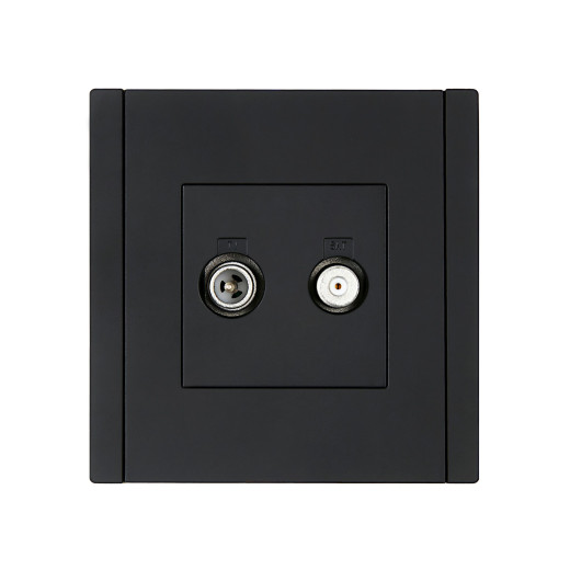 FORTE&PIANO Роз. двойная TV+SAT FP138 чер. IEK