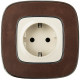 Valena ALLURE.Силовая розетка 2К+З 16А 250В с лицевой панелью.Безвинтовые зажимы.Слоновая кость