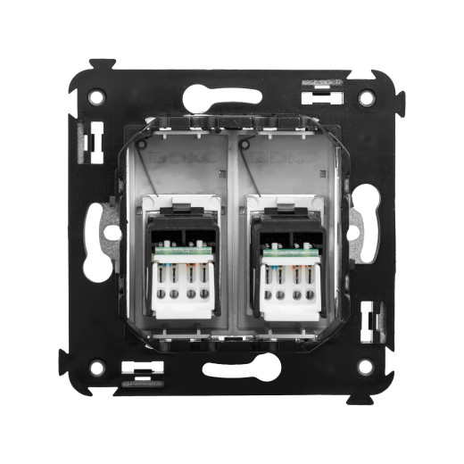 Компьютерная розетка RJ-45 в стену, кат.5e двойная, 