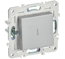 IEK SKANDY Серебряный Выключатель 1-клавишный с индикацией 10А SK-V07S