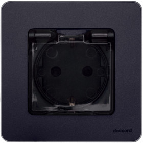 Legrand/Daccord INSPIRIA Антрацит Розетка 2К+З IP 44 с откидной крышкой и шторками - немецкий стандарт - 16 А - 250 В.