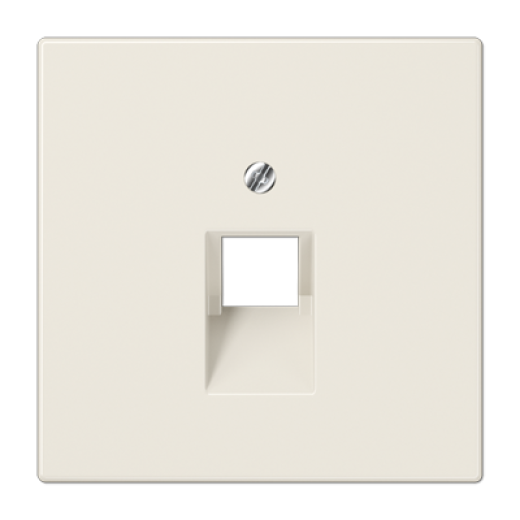 Крышка для одинарных телефонных и компьютерных розеток (UAE), фиксация винтом, термопласт, слоновая кость, LS990