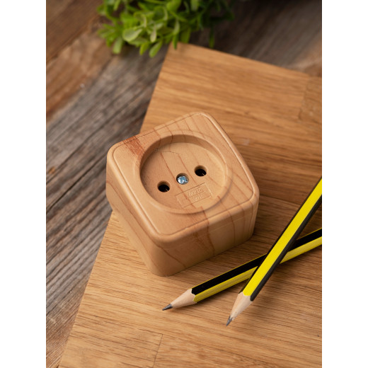 Розетка 1-местная ОП Минск 10А без заземления светлое дерево EKF