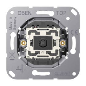 JUNG LS1912 Механизм одноклавишный, кнопочного типа, проходной, крепление винтами, без монтажных лапок