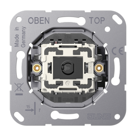 Механизм серии LS1912 одноклавишный, кнопочного типа, проходной, крепление винтами, без монтажных лапок