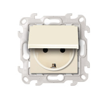 Simon 24 Слоновая кость Розетка 2К+3 Sсhuko IP44 c крышкой и защитными шторками
